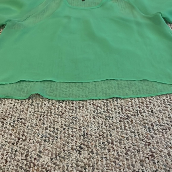 Green Sheer Top Cut-Out Back - Picture 6 of 9